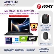 MSI Stealth 16 AI+ B3WF-022 16'' QHD+ OLED Gaming Laptop ( CU9 386H, 16GB, 512GB SSD, RTX5060 8GB, W