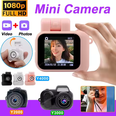 2024 New Monoreflexes Style Mini Camera With Flash Lamp HD 1080P Portable Video Recorder DV With LCD
