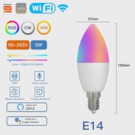 MOES WiFi Zigbee LED Light Bulb GU10 E27 E14 Candle Lamp Smart RGB RCW 2700-6500K Dimmable Light Tuy