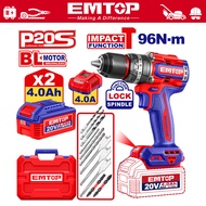 EMTOP สว่านกระแทกไร้สายไร้แปรงถ่านรุ่นECIDL20968