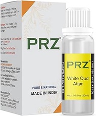 PRZ White Oud Attar for Unisex (30ML) - Pure Natural Perfume (Non-Alcoholic)