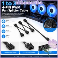 CKHAMPH PWM Fan Splitter Cable, 4Pin Universal PC Fan Extension Cable, Practical Y Splitter Multi-fa