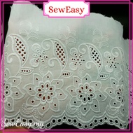 &lt;0.5meter&gt; LC77632 Pure Cotton Lace / Renda Cotton / Lace Telekung / Renda Telekung / Lace Baju / Lace Cotton