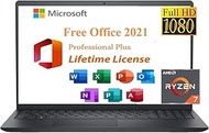 Dell 2024 Inspiron 15 Business Laptop, Free Microsoft Office 2021 with Lifetime License, AMD Ryzen 7
