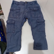 Preloved PL semi jeans for boys cargo model navy blue from logg hm size about 2 years old boys trous