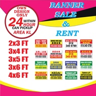 [KL Ship Out 24Hours] Banner Printing / Property Banner / House For Sale or Rent / Shop For Sale or 