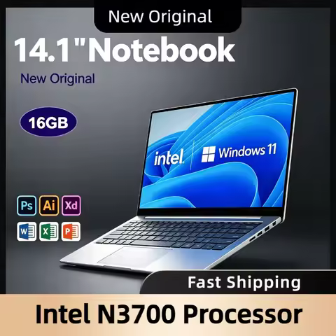 NEW 16GB RAM 2TB SSD Laptop 14.1 Inch Ultra Slim Intel N3700 Windows 11 1920x1080 Notebook Gamer for