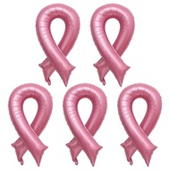 5Pcs Breastes Cancer Ribbon Balloons Breastes Cancer Awareness Ribbon Party Favor Balloons Party Hom