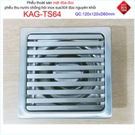 [HCM]Phễu thoát sàn mặt đũa inox đúc Inox Kace 12x12cm D60  thoát sàn KAG-TS64 (12x12cm D60) chống h