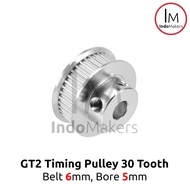 Timing Pulley GT2-6mm 30 Teeth Bore 5mm for 6mm GT2 Belt