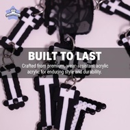 [estereryfor] Creative Acrylic Pixel Skull Keychain Funky Bag Pendant Gift for Boys Girls Durable Ke