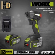 WORX 20V WU291D Cordless 1/4" Hex Impact Driver 230NM / Heavy Duty Impact Driver / 230NM Impact Driv