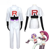 ZST Anime Team Rocket Cosplay Costume Set - Includes Wig, Jacket & Crop Top for Halloween