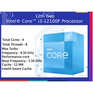 INTEL PROCESSOR CORE I3-12100F (4CORES, 8THREADS, 12M CACHE, UP TO 4.30 GHz) DESKTOP