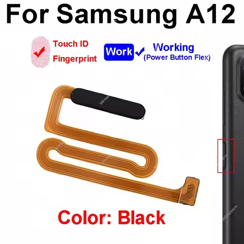 For Samsung Galaxy A12 A125 M12 M127 SM-M127F SM-A225F Fingerprint Touch ID Connector Flex Cable Wit