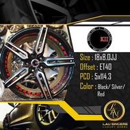 KII Racing Line 18x8.0JJ 5x114.3 Black/ Silver/ Red