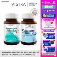 [ Sleep Set ]   - VISTRA Magnesium Complex PLUS Vitamin B1 B6 & B12 แมกนีเซียม (30 เม็ด  ) + VISTRA 