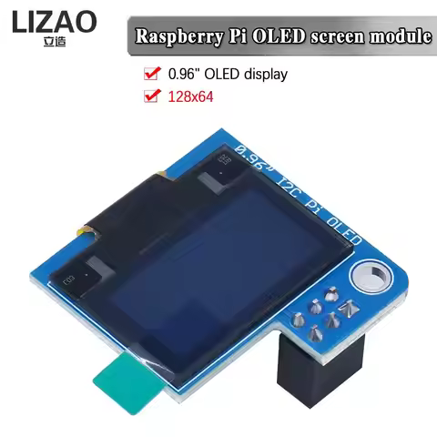 Raspberry P 0.96 Inch OLED I2C SSD1306 128 x 64 Blue Screen Display Module for Raspberry Pi 4B 3B Ze