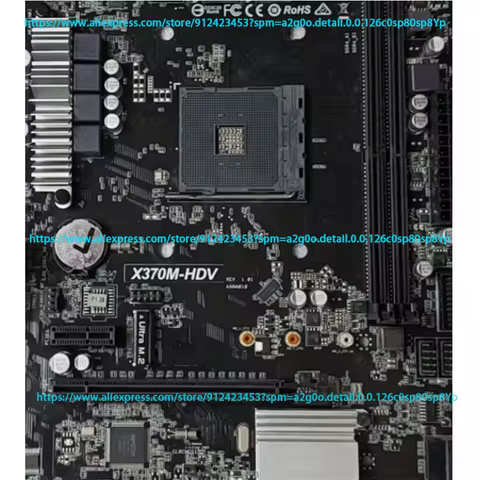 For Asrock X370M‑HDV Motherboard 32GB Socket AM4 DDR4 Micro‑ATX X370 Mainboard 100% Tested Fast Ship
