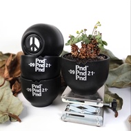 < 4AM Yinxuan > PND Anti-War Vinyl Pot Original Root Plant Black Plastic Flower Agave Succulent Soul
