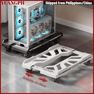 YUANGPH CPU Holder, Scalable with Caster Wheels CPU Stand, Universal Mobile Adjustable CPU Tower Hol
