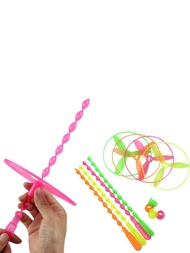 4入组/套塑膠竹子蜻蜓玩具,搞笑隨機發光玩具適用於兒童
