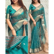 Banarasi organza silk with zari border Saree July26