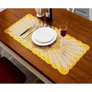 GOLD TABLE CLOTH TABLE COVER PREMIUM TABLE RUNNER PLACEMATS FOR DINNING TABLE
