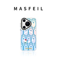 MASFEIL | เคสโทรศัพท์ซิลิโคนบางเฉียบสำหรับ Huawei Pura80Pro P70 P40pro+ P60 พร้อมขาตั้งและดูดซับแม่เ