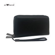 Extreme Double Zipper Leather Hand Clutch Multipurpose Wallet
