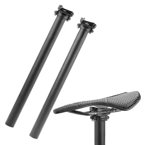 1pc Road Bicycle Seatpost 27.2/30.8/31.6x400MM 3K/UD Texture Carbon Fiber Straight Head Sitting Rod