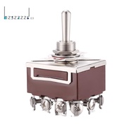 AC 380V 10A ON/OFF/ON 3 Positions 12 Pin Latching Toggle Switch 4PDT