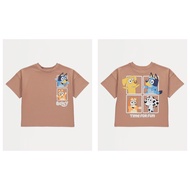 (AnChi Authentic) oversized short-sleeved george t-shirt for boys with bluey pattern