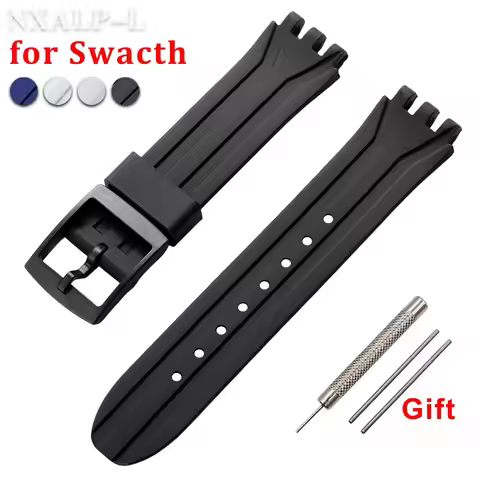 For SWATCH Silicone Watch Band 18mm Rubber Strap for Swatch SUIB400/SUIK400 Wristband Men Women Spor