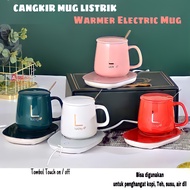 ( BISA COD ) PROMO MUG CANGKIR ELEKTRIK SET KERAMIK 400ml / CANGKIR PEMANAS MINUMAN / MUG CANGKIR KE