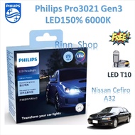Philips Car Headlight Bulb Pro3021 Gen3 LED+1 6000K Nissan Cefiro A32 LED T10