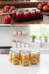 Ly thủy tinh mini 40ml có quai cầm nắp bạc – đựng espresso ginger shot nước ép mini