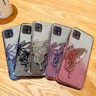 Luxury Quicksand Butterfly Phone Case For Samsung Galaxy A22 F42 A 22 5G Glitter Pink Black Purple S