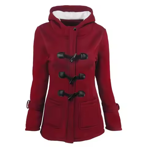 Casual Women Trench Coat 2025 Autumn Zipper Hooded Coat Female Long Trench Coat Horn Button Outwear 