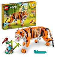 Bộ lắp ráp 3 trong 1 Majestic Tiger của Creator, Biến hình từ hổ thành gấu trúc hoặc cá Koi, Tượng đ