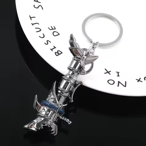 Anime Game Arcane Jinx Cannon Keychain Fashion Cool Car Key Pendant Creative Accessory for Men