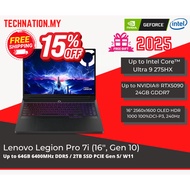 🔥[2025] Lenovo Legion Pro 7i 16 Gen 10 (Intel Ultra 9 275HX/RTX5090/Gen 5 PCIe/Free RM2K gift) 15% O