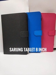 Case Cover Tablet Universal Layar 8 inch Sarung Tab Advan Samsung Huawei Lenovo Sarung Buku Tablet  inch Book Cover