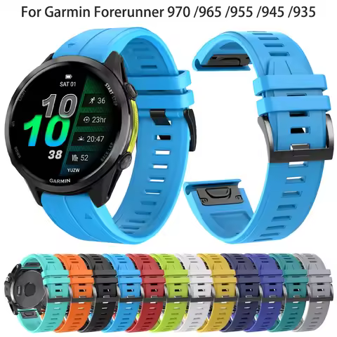 Sports Silicone Strap For Garmin Forerunner 965 955 Solar 970 945 Strap Fenix 8 7 7X pro Quickfit 22