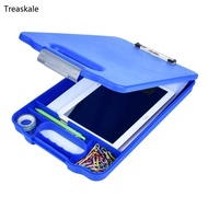 TREA File Case with Clipboard File Document Folder Box with Clipboard and Pen Case