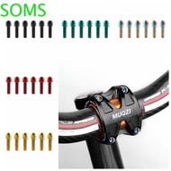 SOMS 6pcs/set Bike Handle in Bolts, Titanium-plated Stainless Steel Bicycle Handlebar Screws, Bike Stem Bolts Colorful M5 * 17MM Fix Bolt Bicycle Disc Brake Caliper Bolt Road