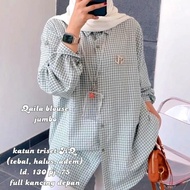Kemeja Wanita Super Jumbo Bhn Katun Triset Hq Ld 130 Pj 75 #Gratisongkir