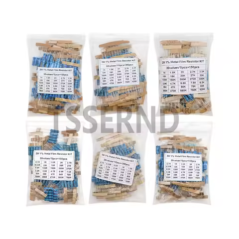 150PCS 300PCS 1/2W 1W 2W 3W Resistance 1% Metal Film Resistor Assortment Kit Set 30Kinds Each 5/10PC