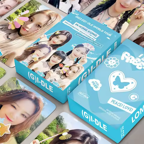 Kpop 55pcs/set G-idle Girl Group Album Peripheral Poster Small Card Iam Free-ty Hd Picture Lomo Card