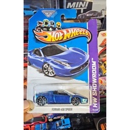 HW Hot Wheels Ferrari 458 Spider Showroom Metallic blue finishHW